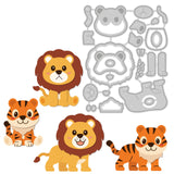 CRASPIRE Lion, Tiger, Cute Animals, Greeting Card Carbon Steel Cutting Dies Stencils, for DIY Scrapbooking/Photo Album, Decorative Embossing DIY Paper Card
