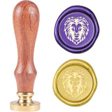 Lion Head-1 Wood Handle Wax Seal Stamp