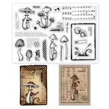 Craspire Mushroom, Month Date Table Border Clear Silicone Stamp Seal for Card Making Decoration and DIY Scrapbooking