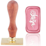Rose Wood Handle Rectangle Wax Seal Stamp