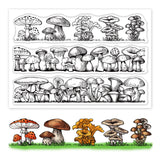 Craspire Mushroom, Border, Cute, Realistic Clear Silicone Stamp Seal for Card Making Decoration and DIY Scrapbooking