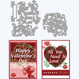 CRASPIRE Valentines Day Word Carbon Steel Cutting Dies Stencils, for DIY Scrapbooking/Photo Album, Decorative Embossing DIY Paper Card