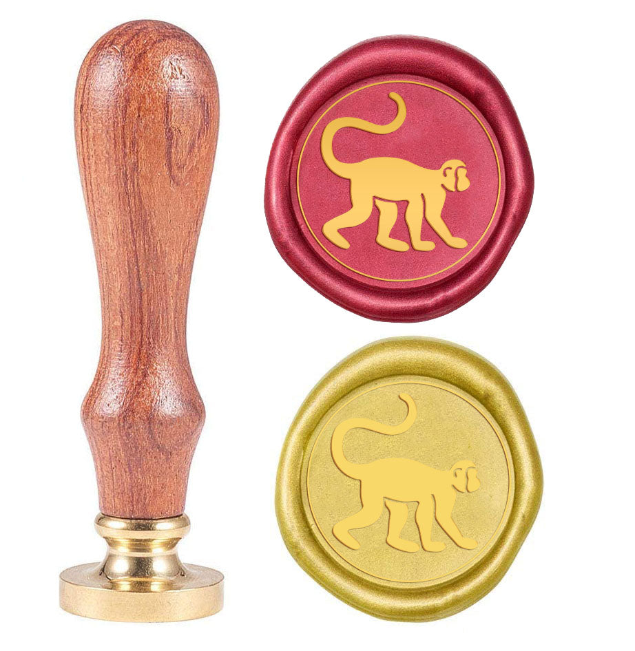 Monkey Wood Handle Wax Seal Stamp