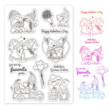 Craspire Love Gnome, Valentine's Day Clear Stamps Silicone Stamp Seal for Card Making Decoration and DIY Scrapbooking