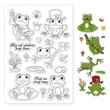 Craspire Frog, Crown, Reed, Bee, Mushroom, Lotus Leaf, Stone, Flower, Dragonfly Clear Silicone Stamp Seal for Card Making Decoration and DIY Scrapbooking