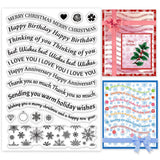 Craspire Blessing Word, Snowflake Pattern Stamps Silicone Stamp Seal for Card Making Decoration and DIY Scrapbooking