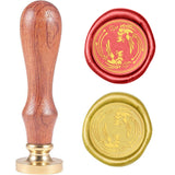 Two Phoenixes Wood Handle Wax Seal Stamp