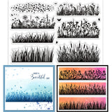 CRASPIRE Overlay of Wild Flowers and Grass, Reeds Clear Silicone Stamp Seal for Card Making Decoration and DIY Scrapbooking