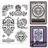 CRASPIRE Halloween, Dia De Los Muertos, Skeleton Stamp Clear Silicone Stamp Seal for Card Making Decoration and DIY Scrapbooking