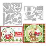 CRASPIRE Christmas Coffee Cup Carbon Steel Cutting Dies Stencils, for DIY Scrapbooking/Photo Album, Decorative Embossing DIY Paper Card