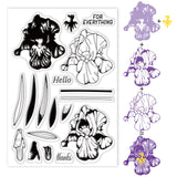 Craspire Layering, Iris, Flower Clear Stamps Seal for Card Making Decoration and DIY Scrapbooking