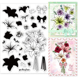 Craspire Lily Bouquet, Layered Bouquet Clear Silicone Stamp Seal for Card Making Decoration and DIY Scrapbooking