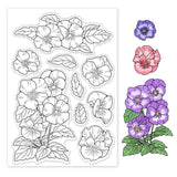 Craspire Pansies, Plant, Flower Clear Stamps Silicone Stamp Seal for Card Making Decoration and DIY Scrapbooking