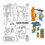 Craspire Shark, Summer, Hawaii Clear Silicone Stamp Seal for Card Making Decoration and DIY Scrapbooking
