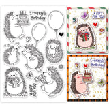 Craspire Hedgehog, Celebrate, Birthday Clear Stamps Silicone Stamp Seal for Card Making Decoration and DIY Scrapbooking