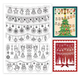 Craspire Christmas Tree, Stars, Socks, Snowman, Santa Claus, Banner Clear Silicone Stamp Seal for Card Making Decoration and DIY Scrapbooking