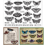 Craspire Moth, Butterfly Clear Stamps Seal for Card Making Decoration and DIY Scrapbooking