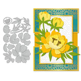 CRASPIRE Peony Carbon Steel Cutting Dies Stencils, for DIY Scrapbooking/Photo Album, Decorative Embossing DIY Paper Card