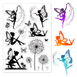 Craspire Flower Fairy, Butterfly Fairy, Dandelion Fairy Clear Stamps Silicone Stamp Seal for Card Making Decoration and DIY Scrapbooking