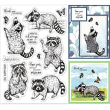 Craspire Raccoon Clear Stamps Silicone Stamp Seal for Card Making Decoration and DIY Scrapbooking