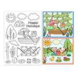 Craspire Cat, Boat, Sun, Duck Clear Silicone Stamp Seal for Card Making Decoration and DIY Scrapbooking