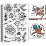 Craspire Flower Mandala Stamps Silicone Stamp Seal for Card Making Decoration and DIY Scrapbooking