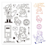 Craspire Animal, Envelope, Postman, Fox, Hamster, Rabbit, Cat Clear Silicone Stamp Seal for Card Making Decoration and DIY Scrapbooking