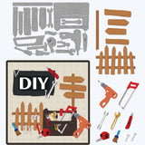 CRASPIRE Hammer, Toolbox, Electric Drill, Screwdriver, Saw Carbon Steel Cutting Dies Stencils, for DIY Scrapbooking/Photo Album, Decorative Embossing DIY Paper Card