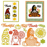 CRASPIRE Thanksgiving, Gnome, Autumn, Sunflower, Pumpkin Carbon Steel Cutting Dies Stencils, for DIY Scrapbooking/Photo Album, Decorative Embossing DIY Paper Card