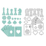 CRASPIRE Playing Cards, Chess, Dice Carbon Steel Cutting Dies Stencils, for DIY Scrapbooking/Photo Album, Decorative Embossing DIY Paper Card