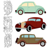 CRASPIRE Combination, Retro Car Carbon Steel Cutting Dies Stencils, for DIY Scrapbooking/Photo Album, Decorative Embossing DIY Paper Card