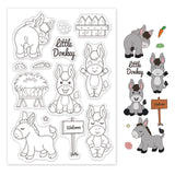 Craspire Little Donkey, Flowers, Fence, Stars, Carrots, Straw Box, Welcome Sign Clear Stamps Silicone Stamp Seal for Card Making Decoration and DIY Scrapbooking