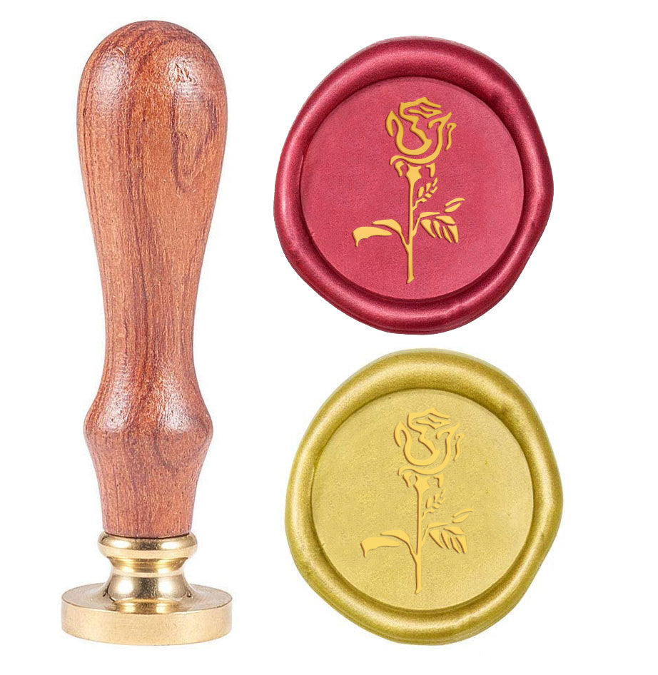 Rose Wood Handle Wax Seal Stamp