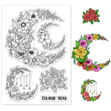 Craspire Moon, Flower Stamps Silicone Stamp Seal for Card Making Decoration and DIY Scrapbooking