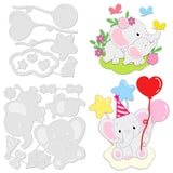 CRASPIRE Elephant and Balloon Carbon Steel Cutting Dies Stencils, for DIY Scrapbooking/Photo Album, Decorative Embossing DIY Paper Card