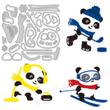 CRASPIRE Skiing, Skating, Sports, Panda, Ice Hockey, Curling, Scarf, Hat, Goggles Carbon Steel Cutting Dies Stencils, for DIY Scrapbooking/Photo Album, Decorative Embossing DIY Paper Card