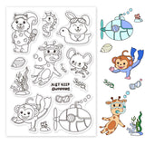 Craspire Summer, Swimming, Diving, Swimming Ring, Ice Cream Clear Silicone Stamp Seal for Card Making Decoration and DIY Scrapbooking