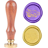 Mountain and Bottle Wood Handle Wax Seal Stamp
