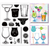 Craspire Layered Drink, Wine Clear Stamps Silicone Stamp Seal for Card Making Decoration and DIY Scrapbooking