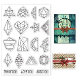 Craspire Line Geometry, Blessing Clear Silicone Stamp Seal for Card Making Decoration and DIY Scrapbooking