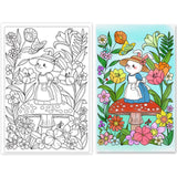 Craspire Background, Fairy Tale, Rabbits, Flowers, Plants Clear Silicone Stamp Seal for Card Making Decoration and DIY Scrapbooking