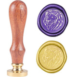 Lion Head-2 Wood Handle Wax Seal Stamp