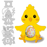 CRASPIRE Egg Carton, Bunny, Chick, Easter Carbon Steel Cutting Dies Stencils, for DIY Scrapbooking/Photo Album, Decorative Embossing DIY Paper Card