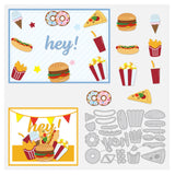 CRASPIRE Hamburger, French Fries, Coke Cola, Ice Cream, Hot Dog, Donut, Food Carbon Steel Cutting Dies Stencils, for DIY Scrapbooking/Photo Album, Decorative Embossing DIY Paper Card