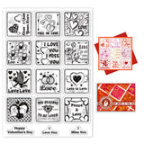 Craspire Love Squares Clear Silicone Stamp Seal for Card Making Decoration and DIY Scrapbooking