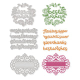 CRASPIRE Thinking of You Words, Best Wishes Words?????????????¡ì?????|Give Thanks Words?????????????¡ì?????|Get Well Soon Words Carbon Steel Cutting Dies Stencils, for DIY Scrapbooking/Photo Album, Decorative Embossing DIY Paper Card