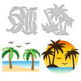 CRASPIRE Coconut Tree, Beach Carbon Steel Cutting Dies Stencils, for DIY Scrapbooking/Photo Album, Decorative Embossing DIY Paper Card