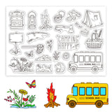 Craspire PVC Plastic Stamps, for DIY Scrapbooking, Photo Album Decorative, Cards Making, Stamp Sheets, Travel Themed, 160x110x3mm