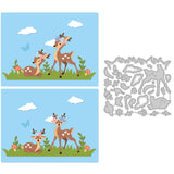 CRASPIRE Deer, Fawn, Grass, White Clouds, Mushrooms, Butterflies Carbon Steel Cutting Dies Stencils, for DIY Scrapbooking/Photo Album, Decorative Embossing DIY Paper Card