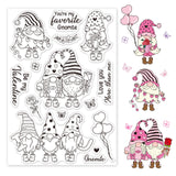 Craspire Gnome Elf, Valentine, Love Gnomes, Roses Clear Silicone Stamp Seal for Card Making Decoration and DIY Scrapbooking
